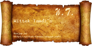 Wittek Tamás névjegykártya